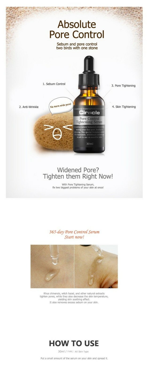 ciracle pore control tightening serum
